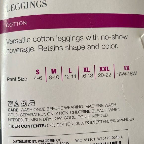 Black Leggings, Size 1X (16-18) - Picture 3 of 3